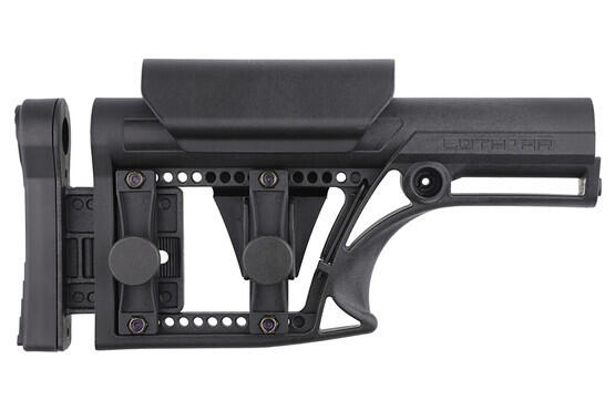 Luth AR MBA-1 Modular Buttstock Assembly for AR15 or AR10 is fully ambidextrous and is made from glass filled nylon